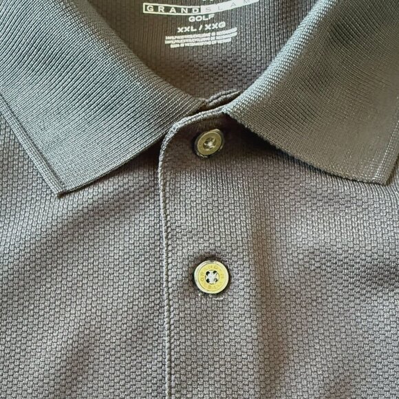 Grand Slam Golf Mens Black Polo Shirt XXL Short Sleeve Performance Textured - Picture 3 of 7